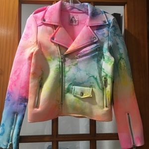Rare UNIF Tie Dye Moto Jacket